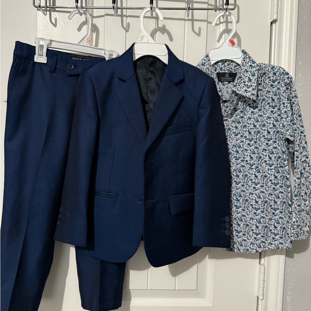 Navy Blue Boys Suit by Andrew Fezza